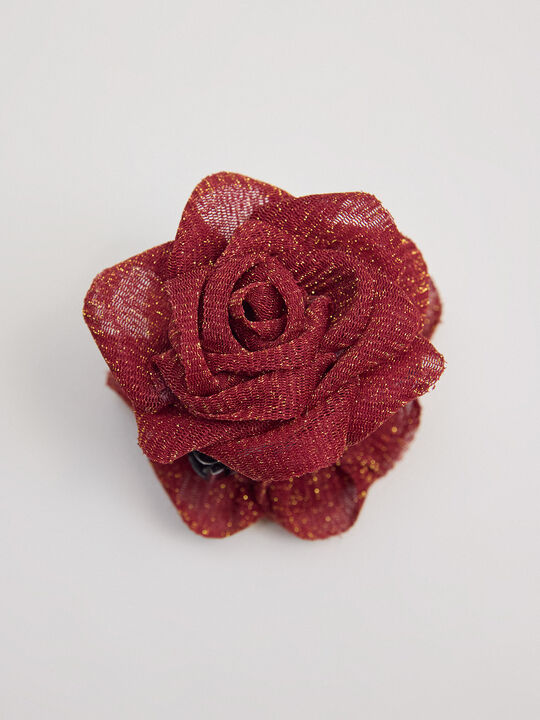 PINZA TEJIDO FLOR Rojo Barro image number null