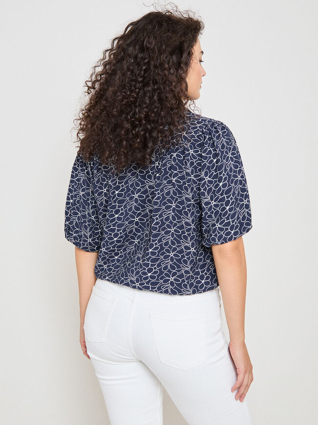 BLUSA TUNEL ESTAMPADO Azul Chambray