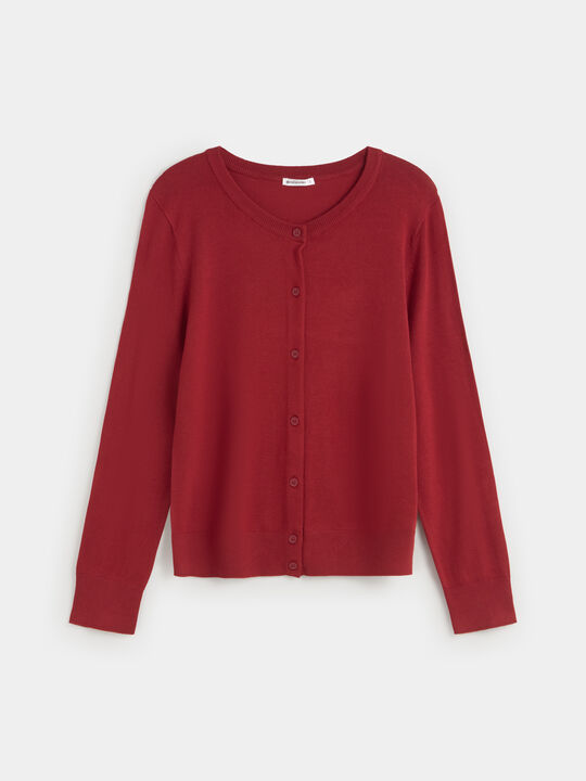 CÁRDIGAN BASICO Vino image number null