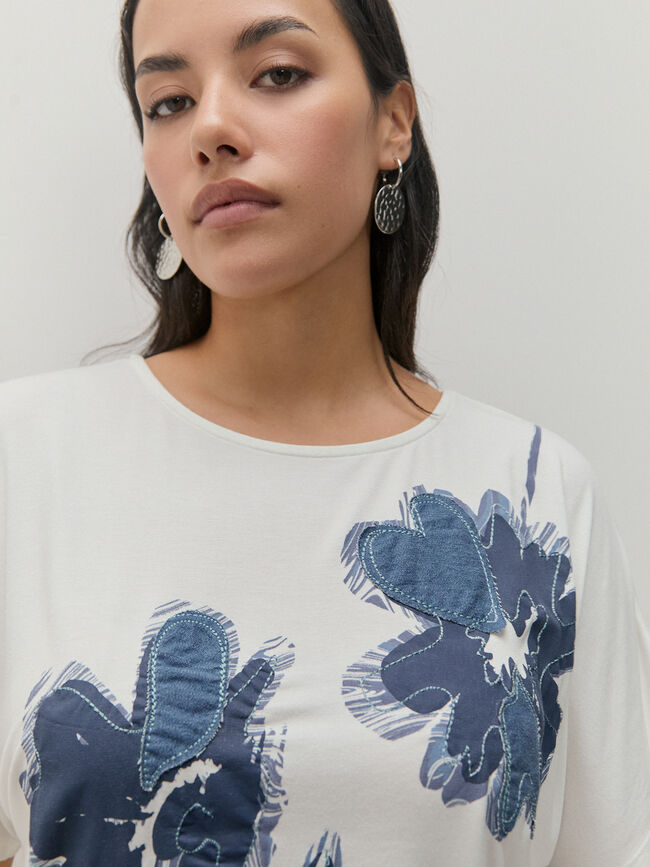 CAMISETA DENIM Blanco Hueso