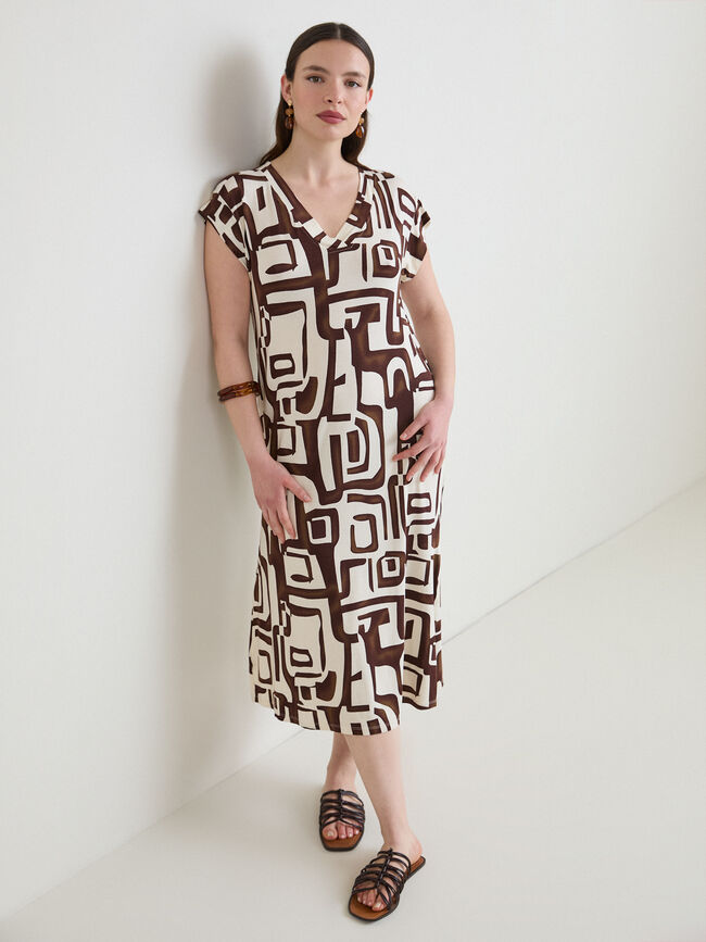 VESTIDO PICO ESTAMPADO Estampado 1