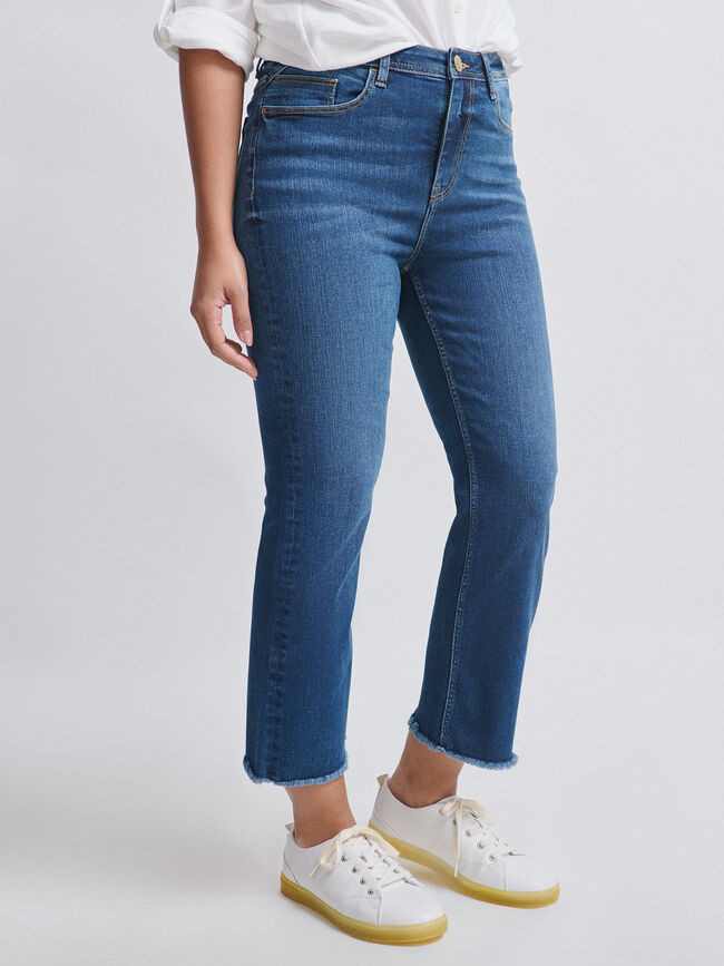 VAQUERO RECTO CROP Dark blue