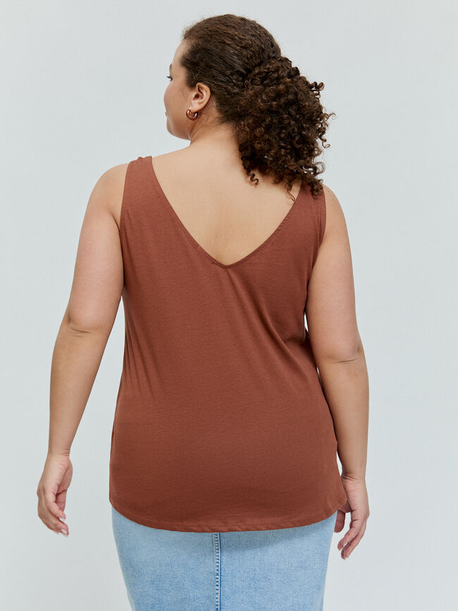 TOP DETALLE TIRANTE Marron chocolat