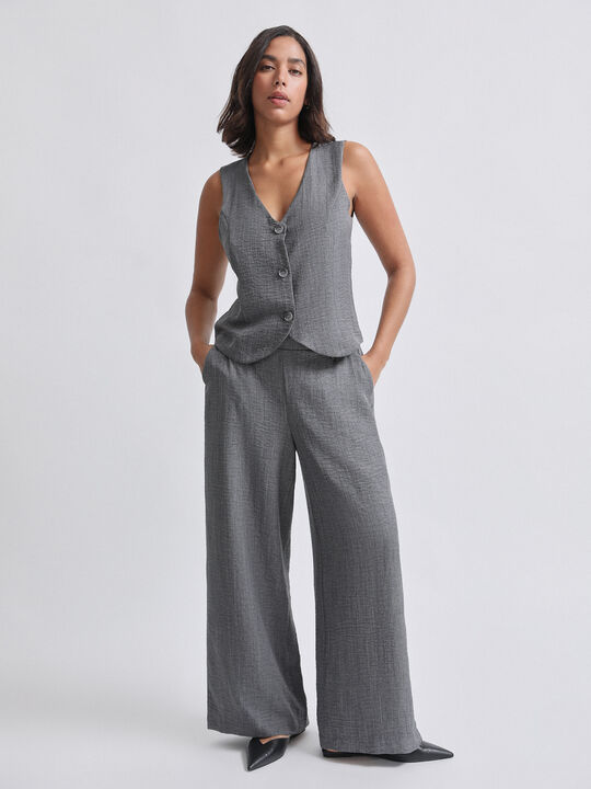pantalon vestir gris melange image number null