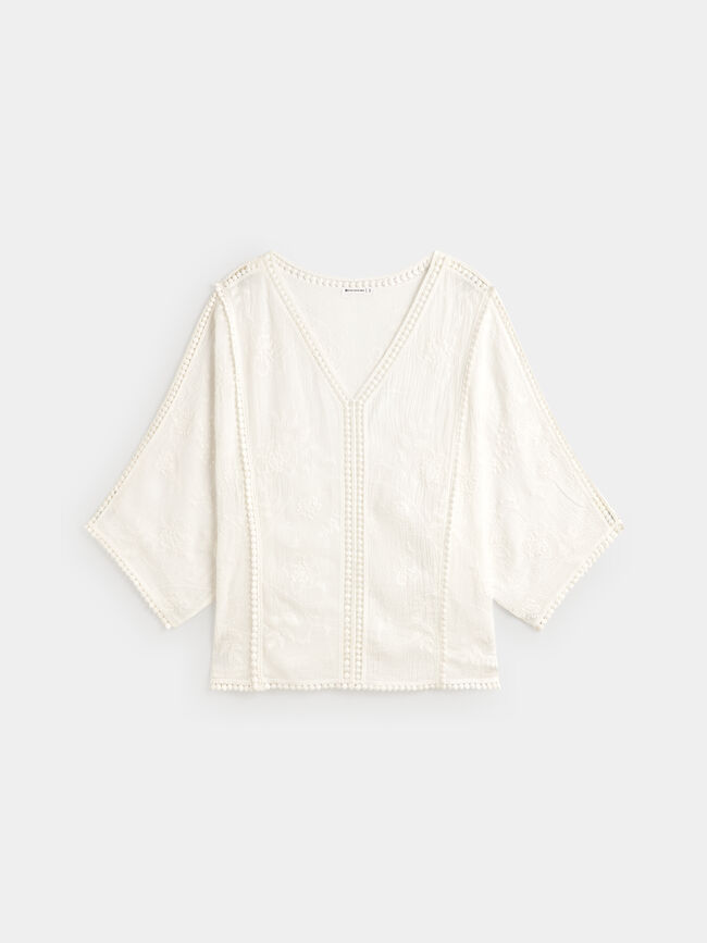 BLUSA BORDADA Blanco Optico