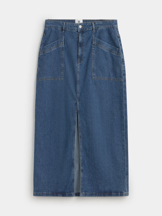 FALDA VAQUERA BOLSILLOS Mid blue image number null