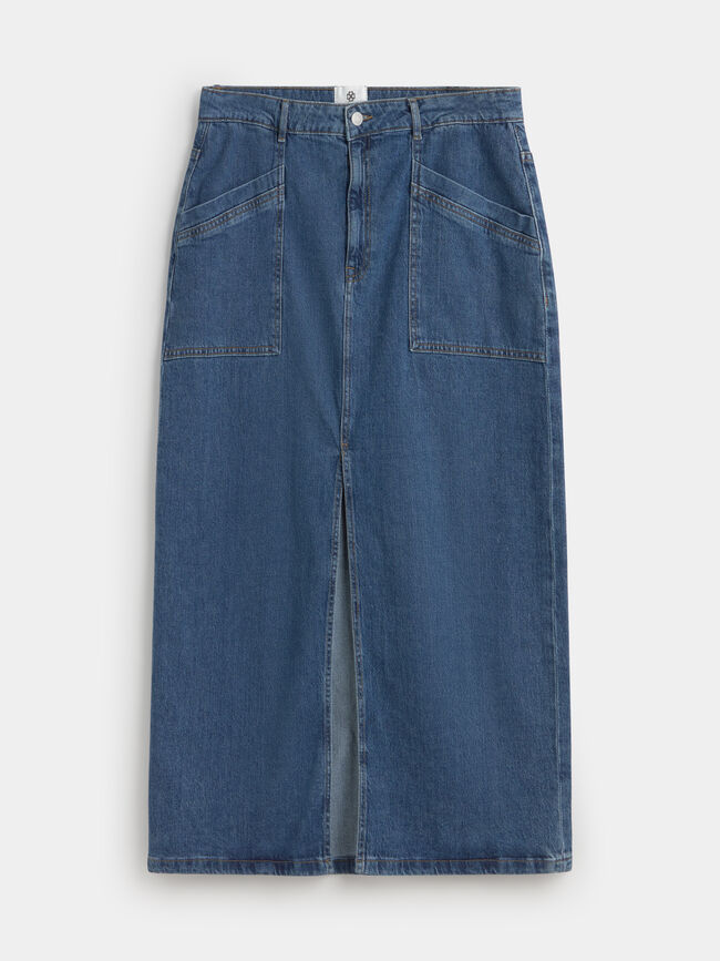 FALDA VAQUERA BOLSILLOS Mid blue