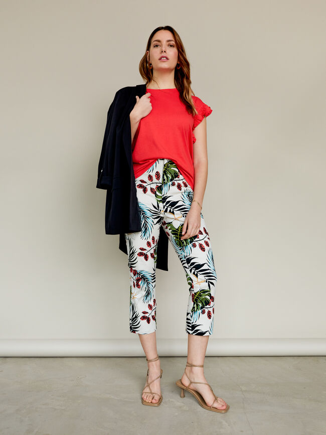 Pantalón capri estampado Estampado 1
