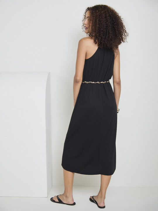 VESTIDO FLAM&Eacute; CINTUR&Oacute;N Negro image number null