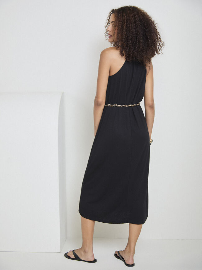 VESTIDO FLAM&Eacute; CINTUR&Oacute;N Negro