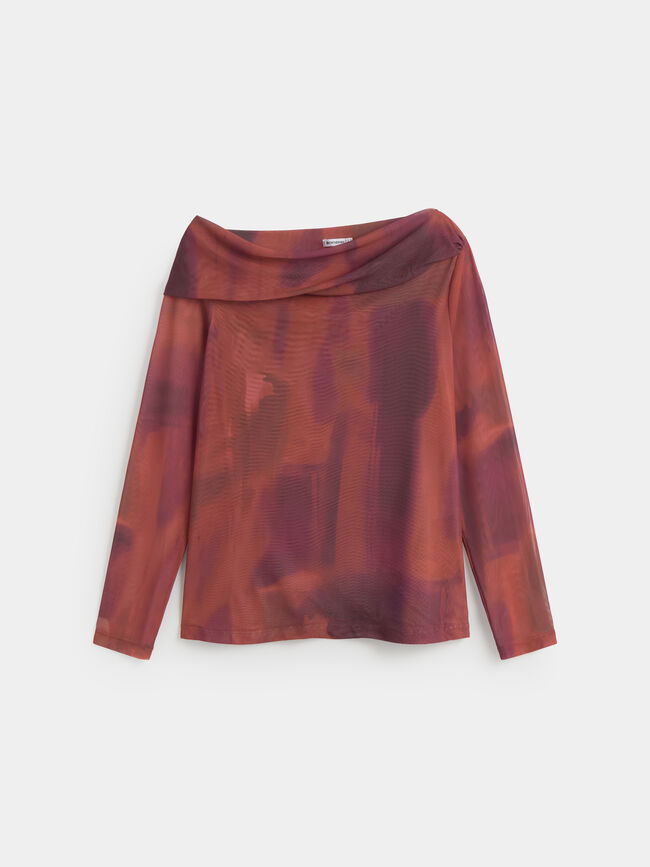 CAMISETA ASIMETRICA ML Fucsia