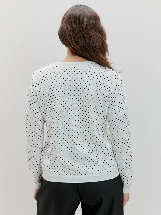 CARDIGAN DETALLE TOPOS Blanco Optico image number null