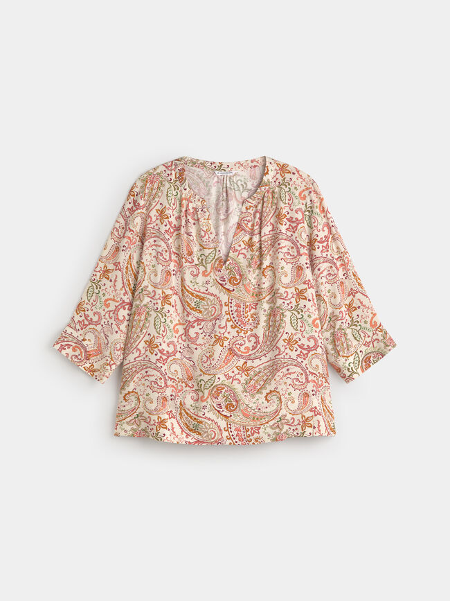 BLUSA FLUIDA ESTAMPADA Crudo