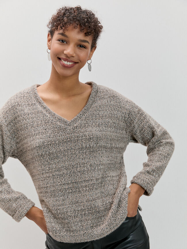 JERSEY TEJIDO TEXTURA Marron