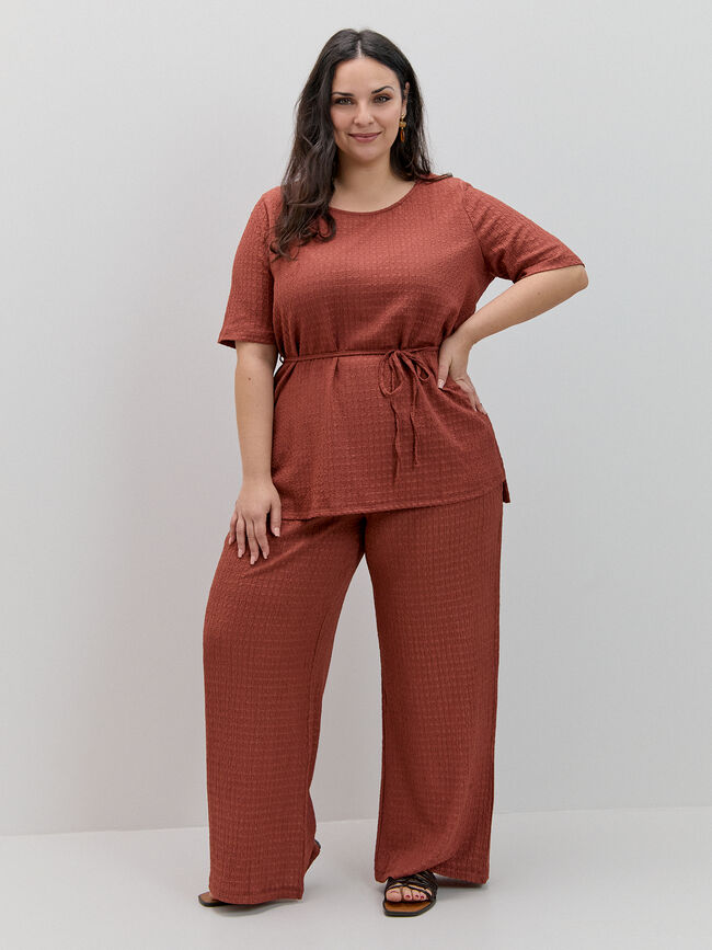 PANTAL&Oacute;N CRINKLE Marron/Naranja
