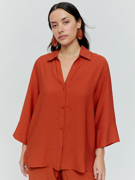 CAMISA OVERSIZE LARGA Teja image number null