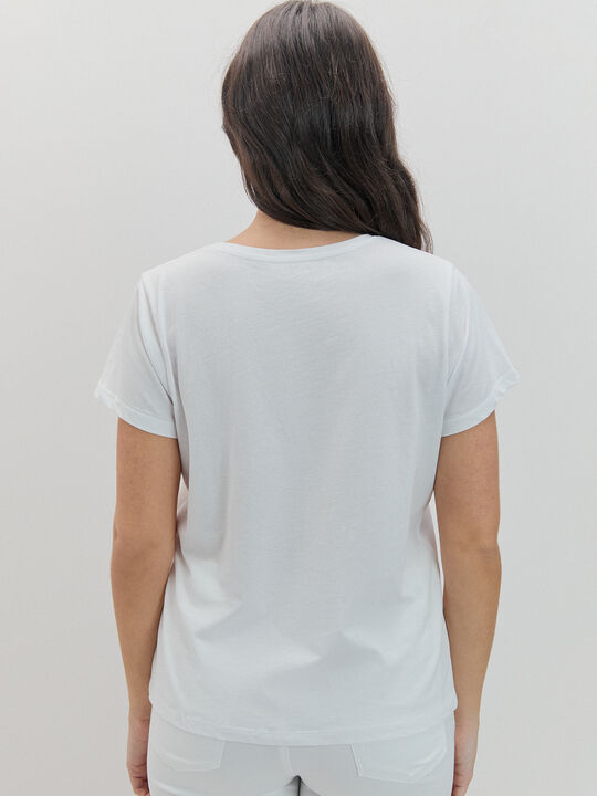 CAMISETA CORAZ&Oacute;N BRILLANTE Blanco Optico image number null