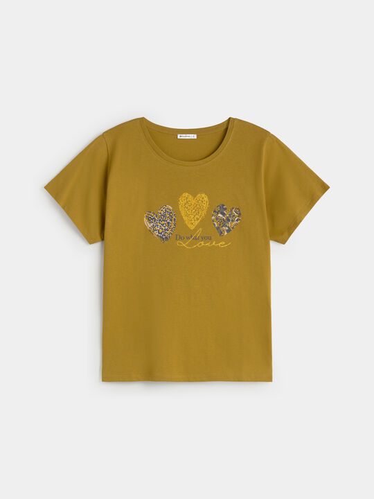 CAMISETA CORAZONES LEOPARDO Pistacho image number null