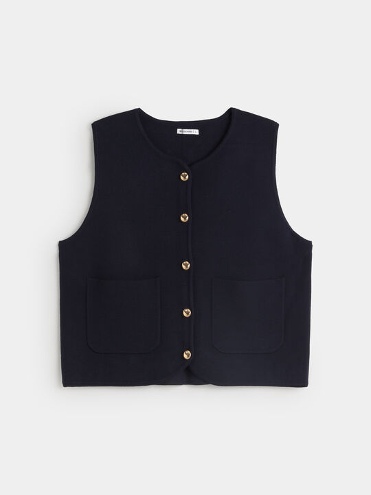 CHALECO BOTONES DORADOS Azul Marino image number null