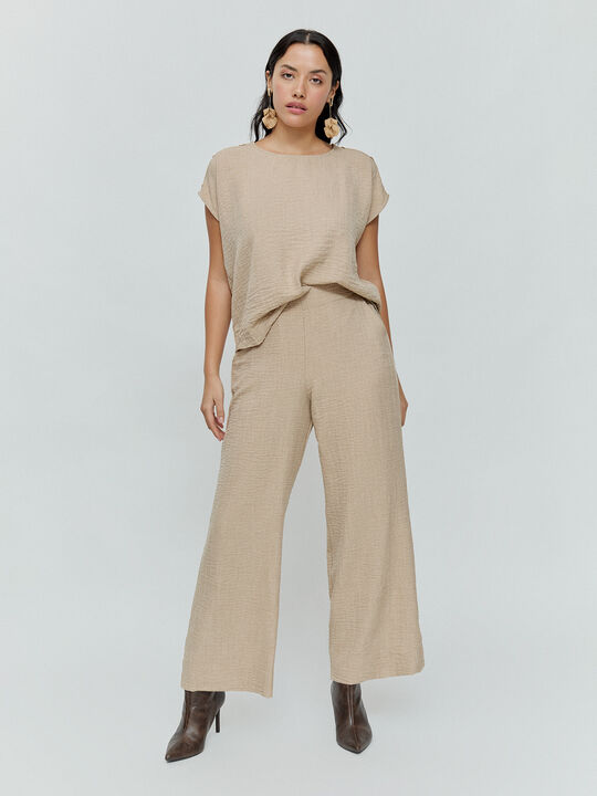 pantalon ancho Beige Tostado image number null