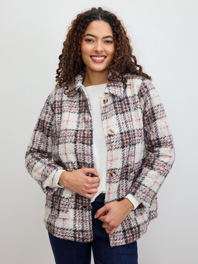 CHAQUETA CUADROS Beige