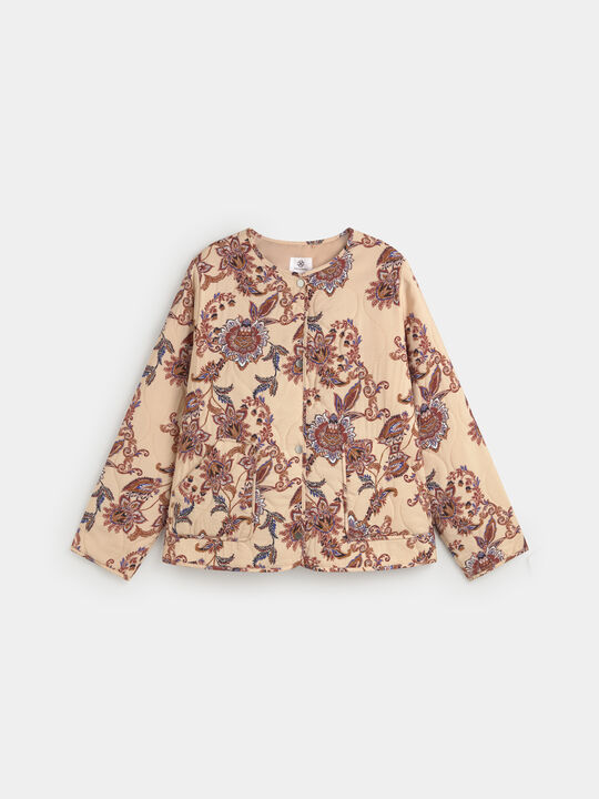 CHAQUETA ACOLCHADA ESTAMPADA Crudo image number null