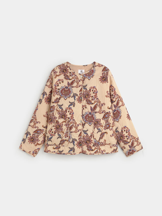 CHAQUETA ACOLCHADA ESTAMPADA Crudo