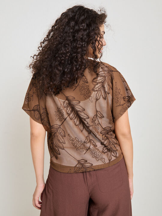 CHAQUETA CALADA PALMERAS Marron image number null