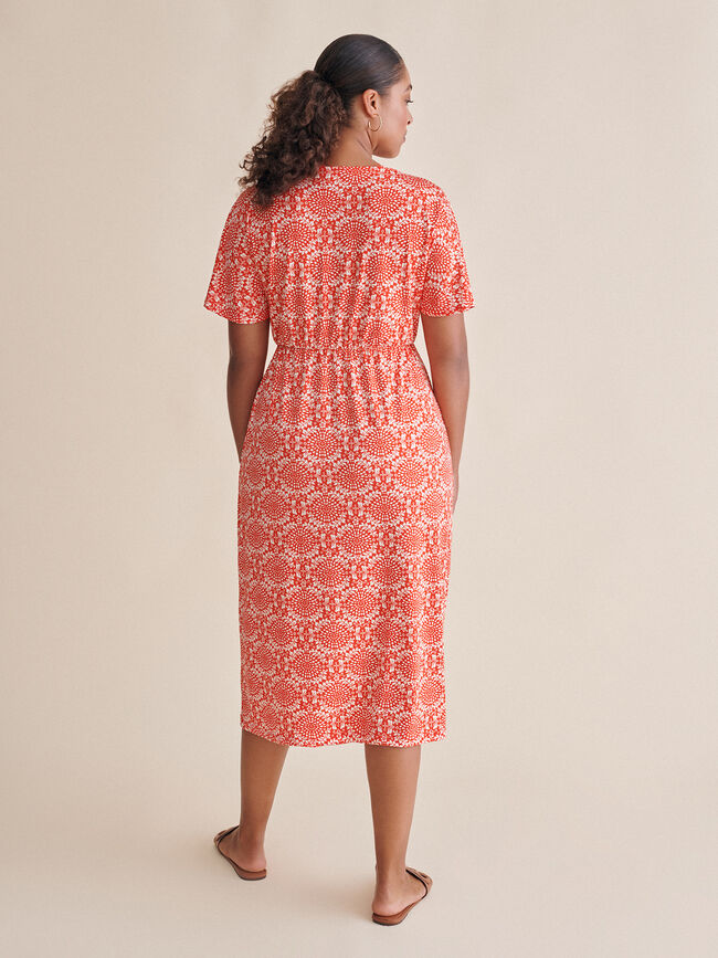 vestido estampado abertura en bajo Naranja quemado