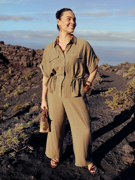 PANTAL&Oacute;N ANCHO Kaki image number null