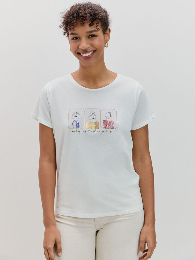 CAMISETA CHICAS BRILLANTES Blanco Hueso