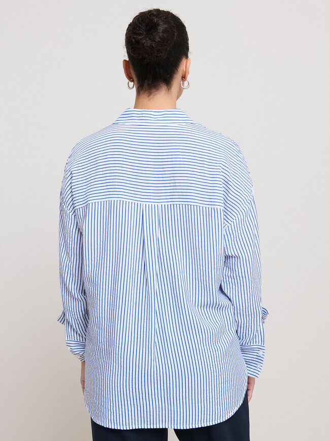 CAMISA RAYA ML Azul Chambray