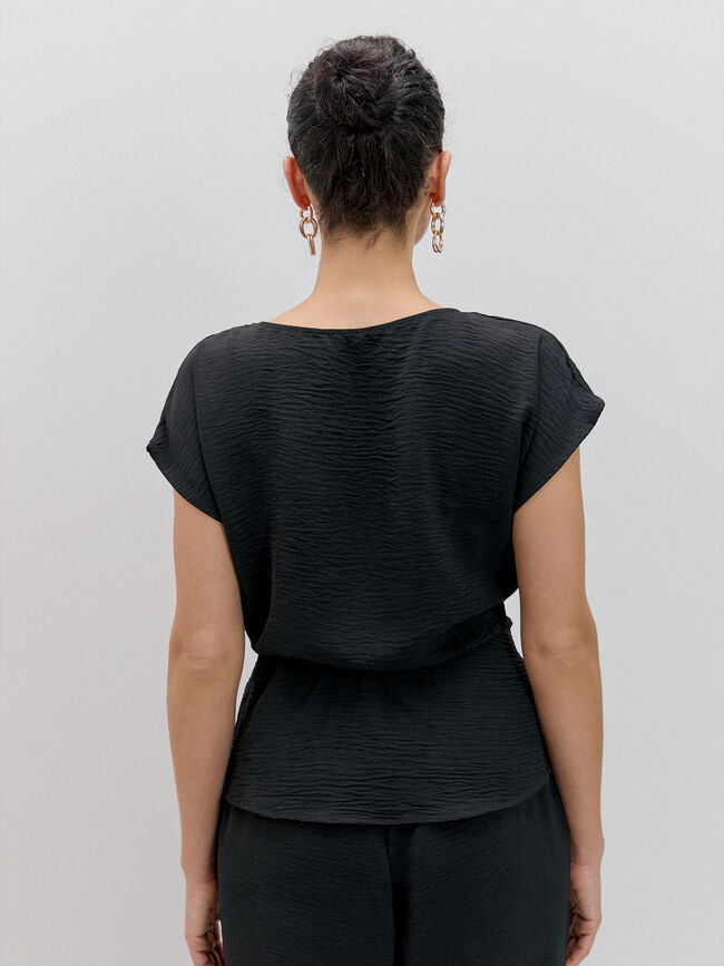 blusa cruzada joya Negro