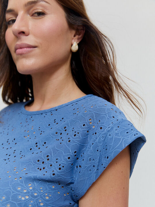 CAMISETA  PLIEGUES Vintage Blue image number null
