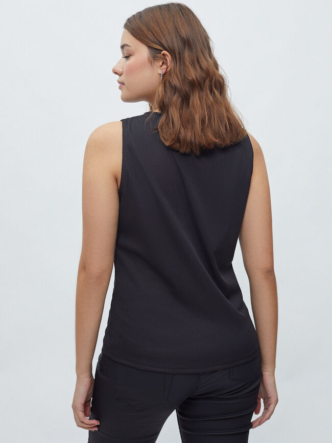 TOP FLECOS BRILLANTES Negro