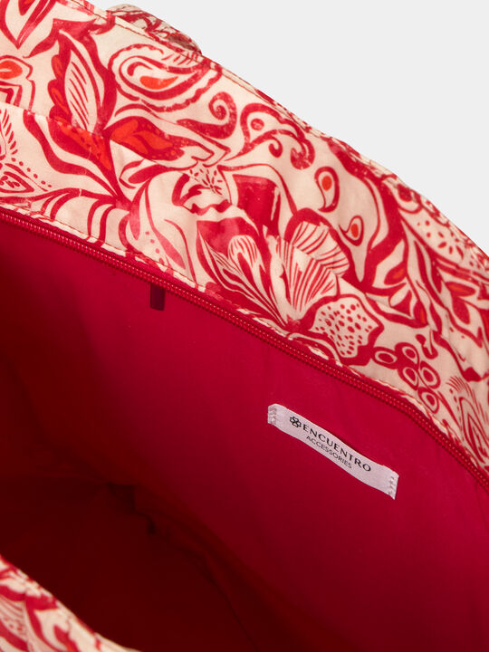 BOLSO GRANDE ESTAMPADO Rojo Oscuro image number null