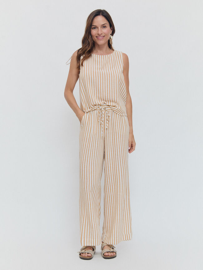 PANTALON RUSTICO FLUIDO Crudo