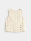 CAMISETA SET RUSHELL CALADO BOTONES Crudo
