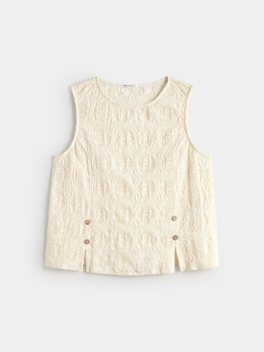 CAMISETA SET RUSHELL CALADO BOTONES Crudo image number null
