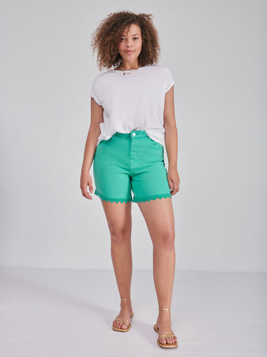 SHORT VAQUERO CROCHET Verde Zafiro image number null