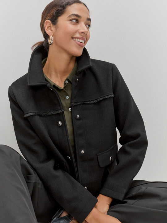 CHAQUETA PAÑO BOLSILLO Negro image number null