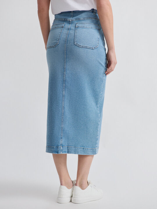 FALDA LARGA BOTONES Mid blue image number null