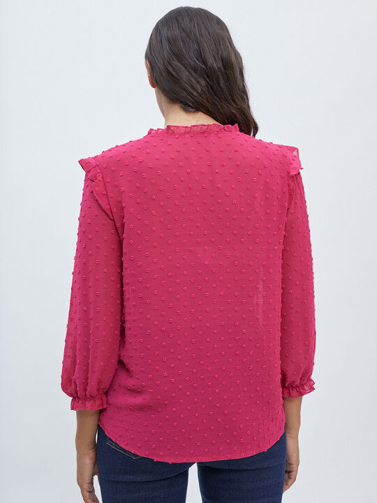 BLUSA PLUMETI VOLANTES rosa ruby image number null