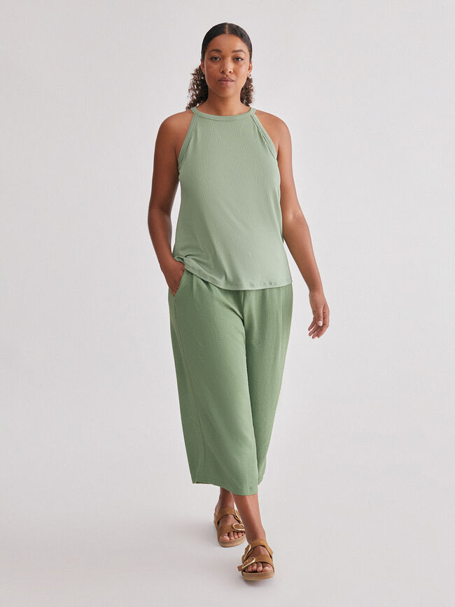 top halter canalé Jade Claro