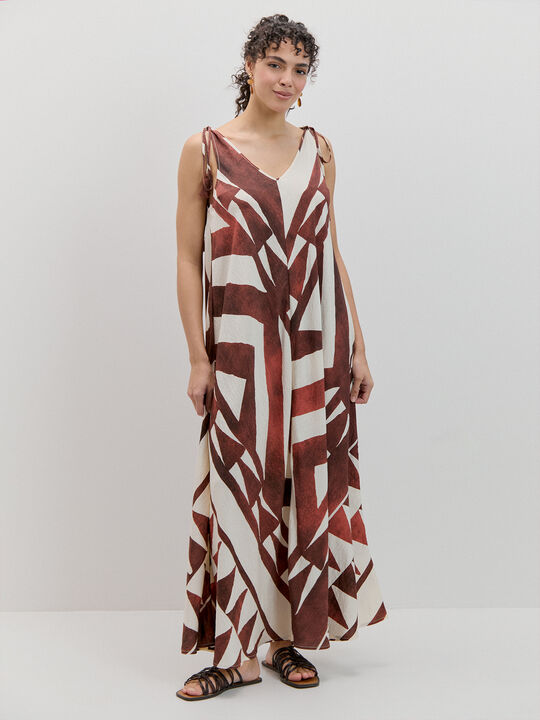 VESTIDO LARGO VUELO Crudo image number null