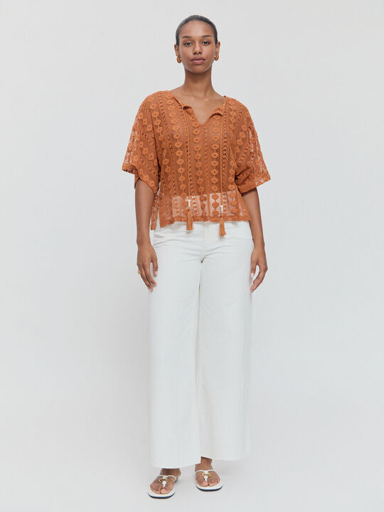 CAMISETA ABERTURAS LATERALES Cognac image number null
