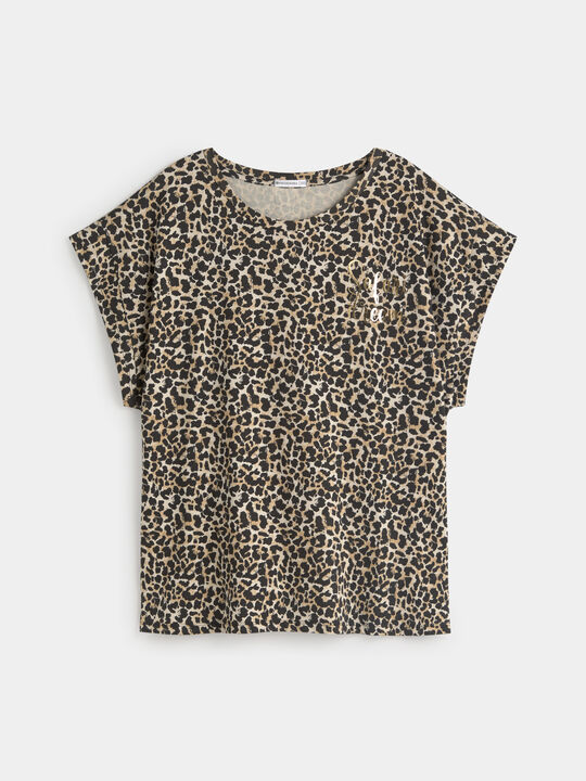CAMISETA LEOPARDO LETRAS Camel image number null