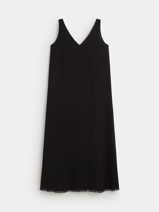 VESTIDO BAJO FLECO Negro image number null