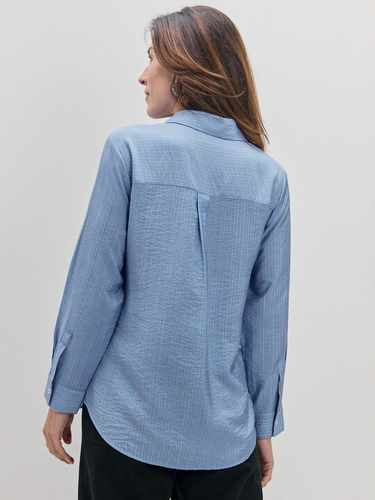 CAMISA MANGA LARGA Azul Chambray image number null