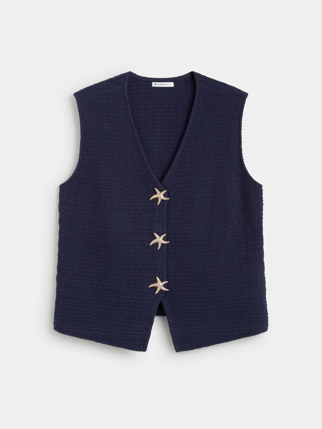 CHALECO BOTONES ESTRELLA Azul Marino